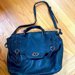 PULICATI genuine leather black work bag